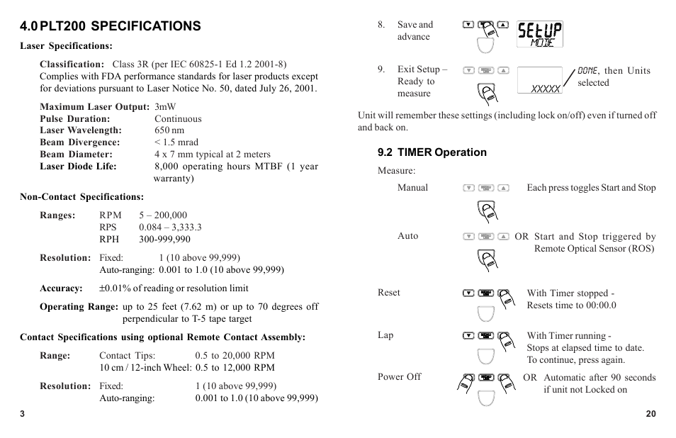 0 plt200 specifications | Monarch Instrument PLT200 User Manual | Page 6 / 14