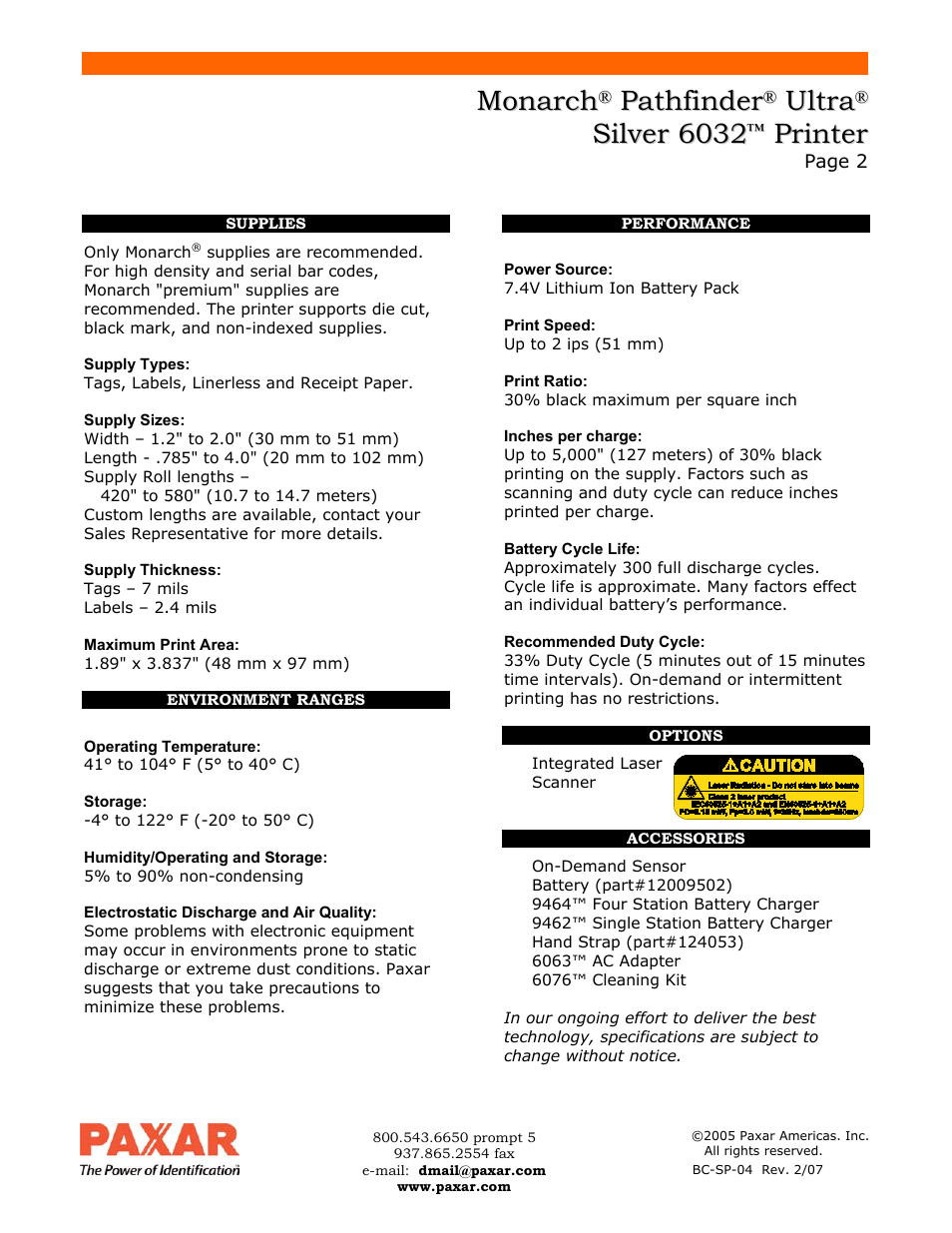 Monarch Instrument 6032 User Manual | Page 2 / 2