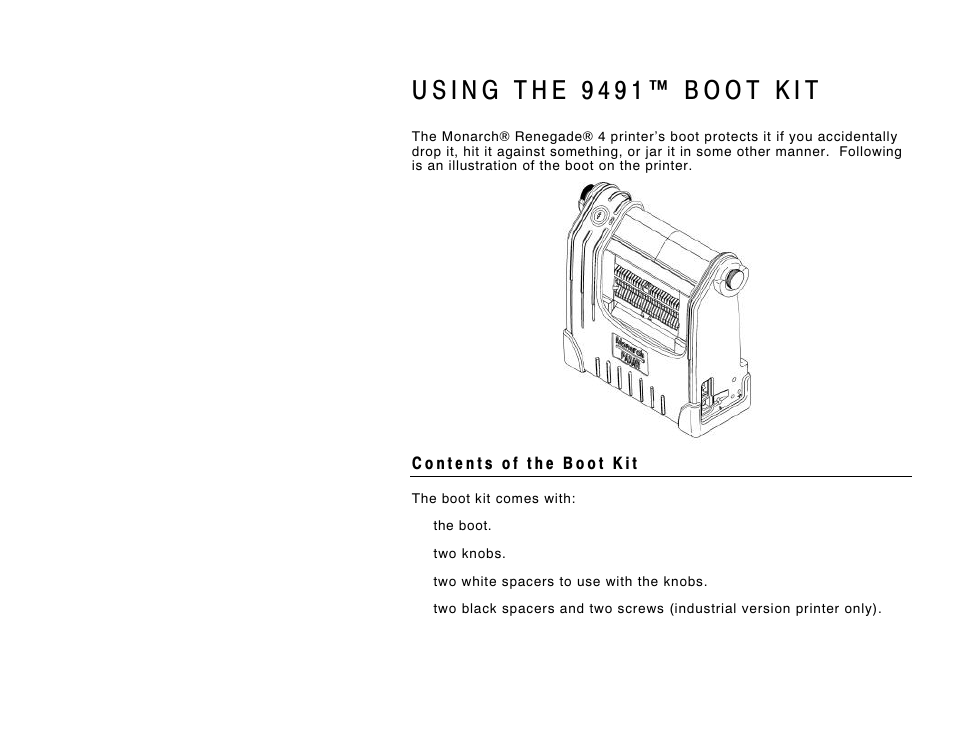 Monarch Instrument Renegade 9491 User Manual | 4 pages