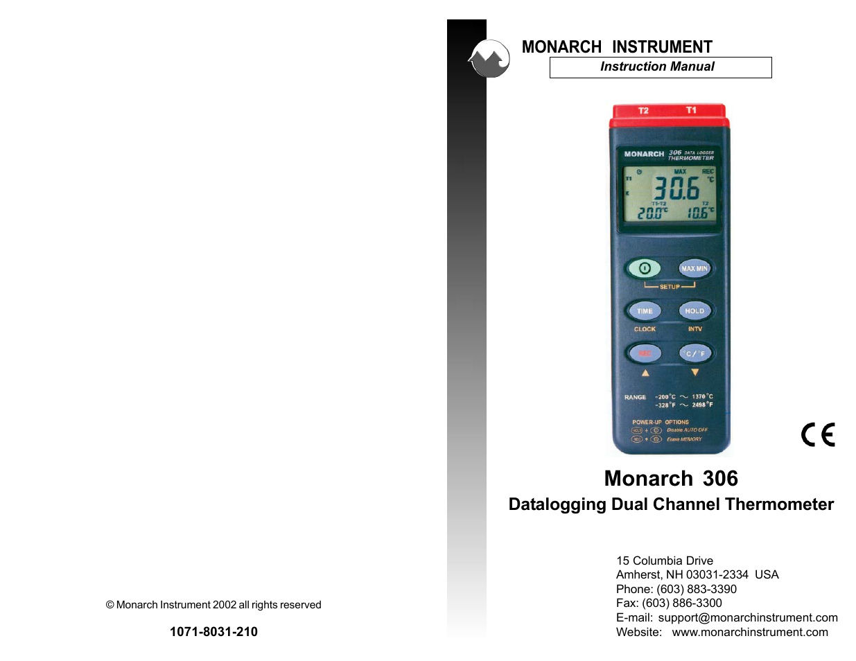 Monarch Instrument 306 User Manual | 6 pages