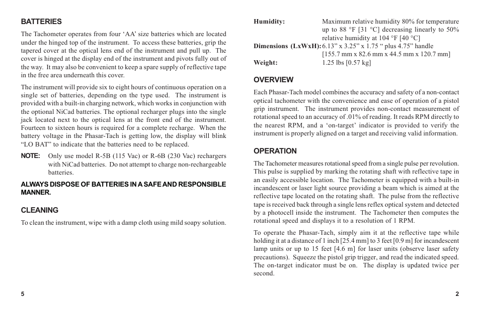 Monarch Instrument Phasar-Tach-R User Manual | Page 5 / 6