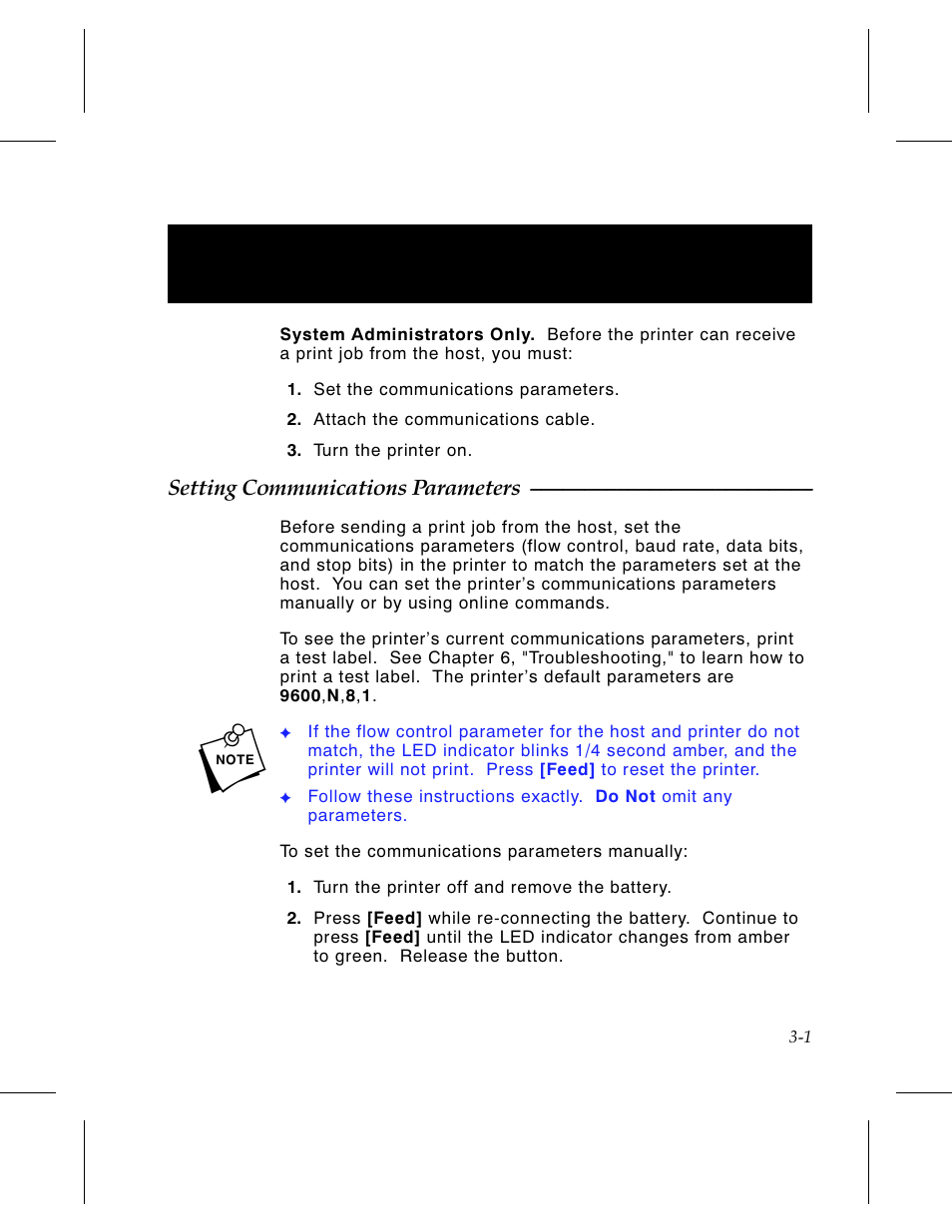 Chapter 3. printer communications | Monarch Instrument Paxar 9450 User Manual | Page 25 / 52