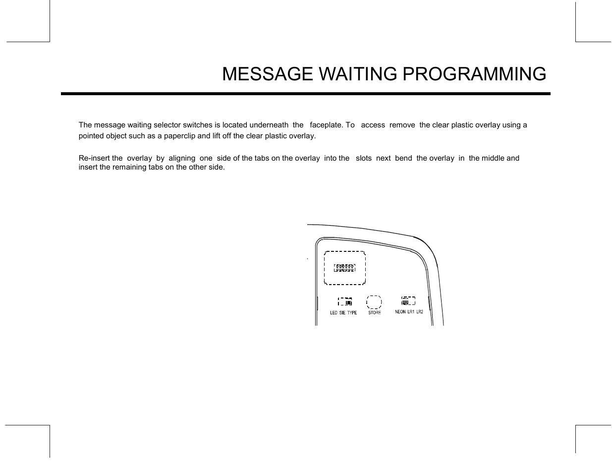 Message waiting programming | Marquis MW10 User Manual | Page 13 / 23