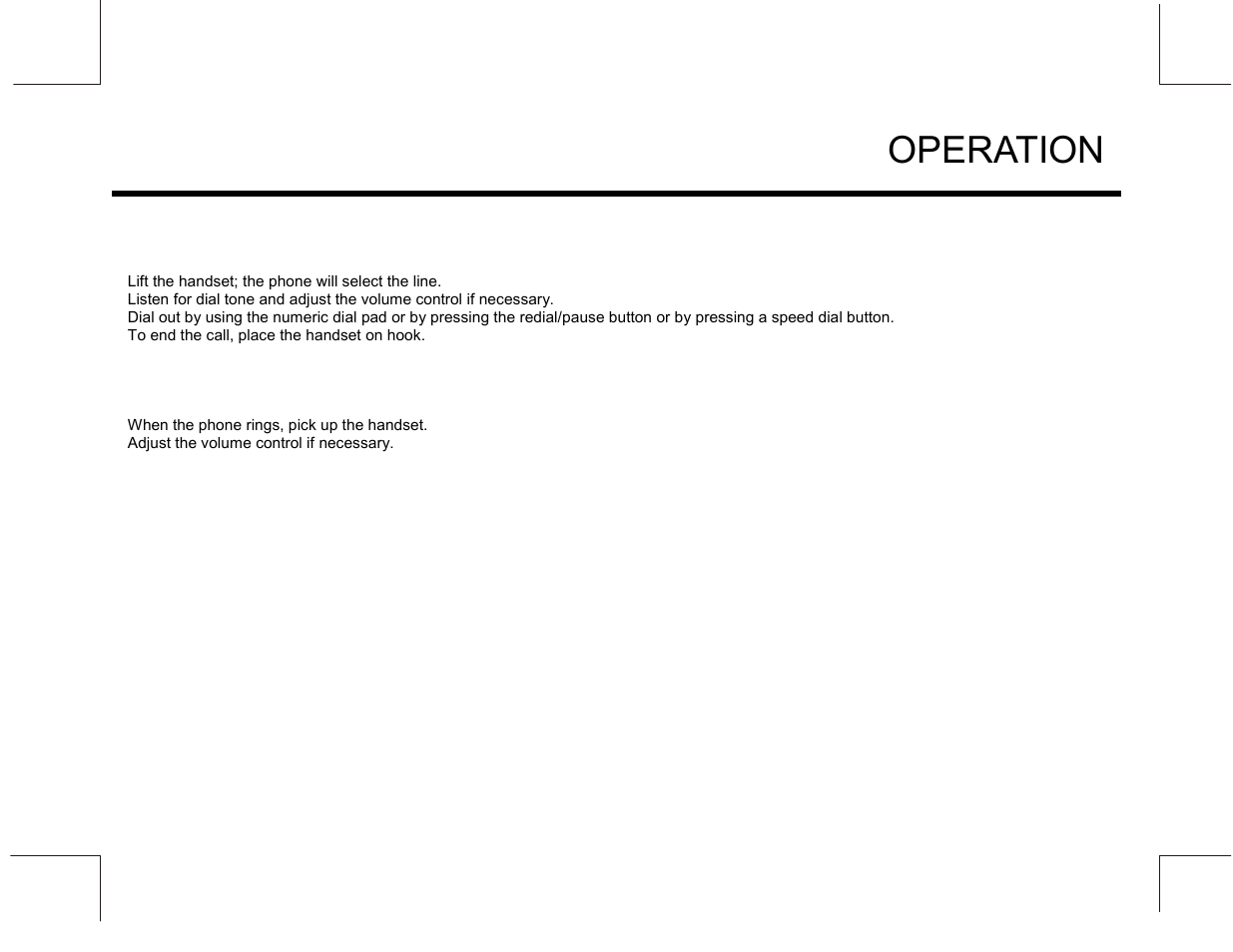 Operation | Marquis MW10 User Manual | Page 15 / 23