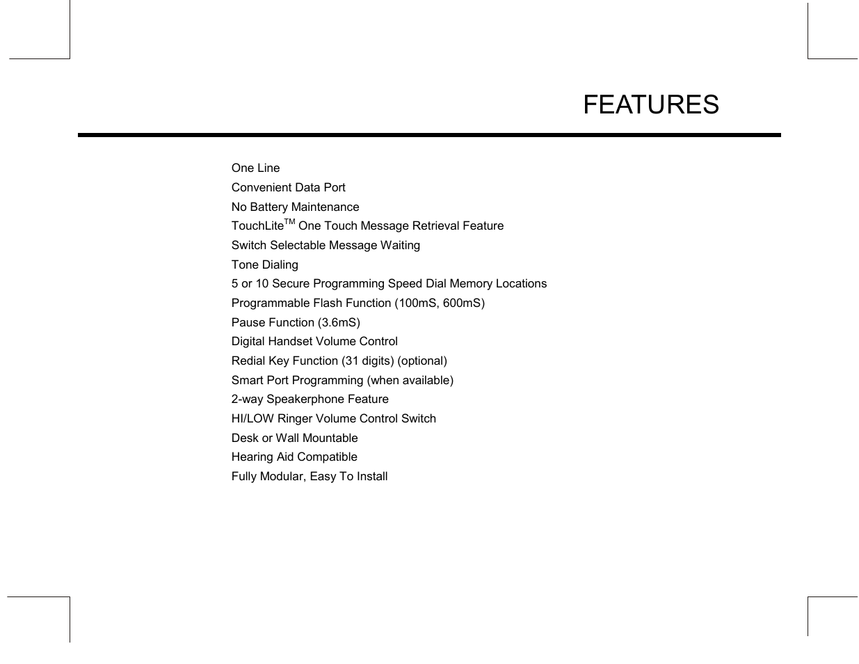 Features | Marquis MW10 User Manual | Page 7 / 23
