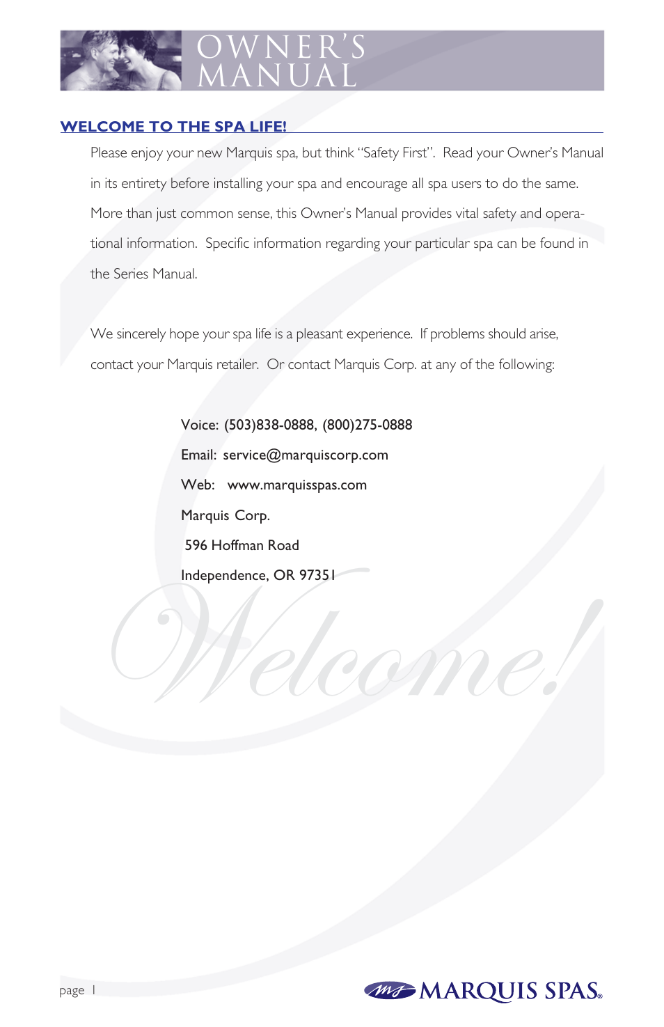 Jxävéåx4 | Marquis Spas User Manual | Page 2 / 26
