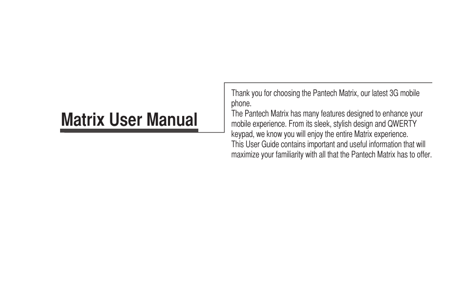 Matrix Hairstyles Cell Phone User Manual | 84 pages