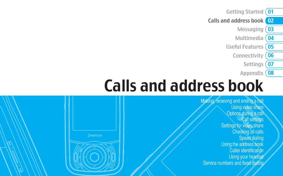 Calls and address book | Matrix Hairstyles Cell Phone User Manual | Page 21 / 84