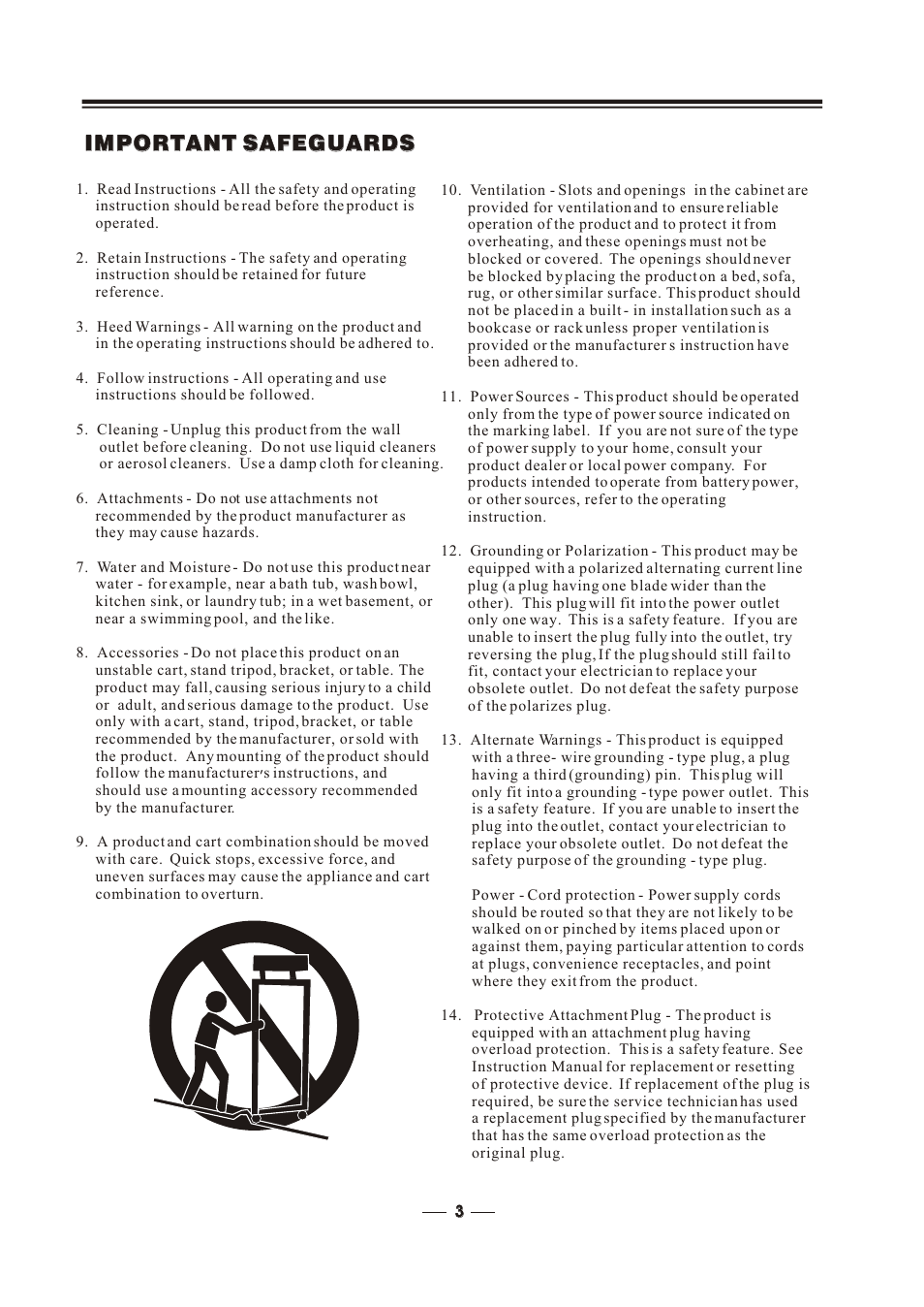 Т³гж 3, Important safeguards | MidiLand 747H User Manual | Page 3 / 11