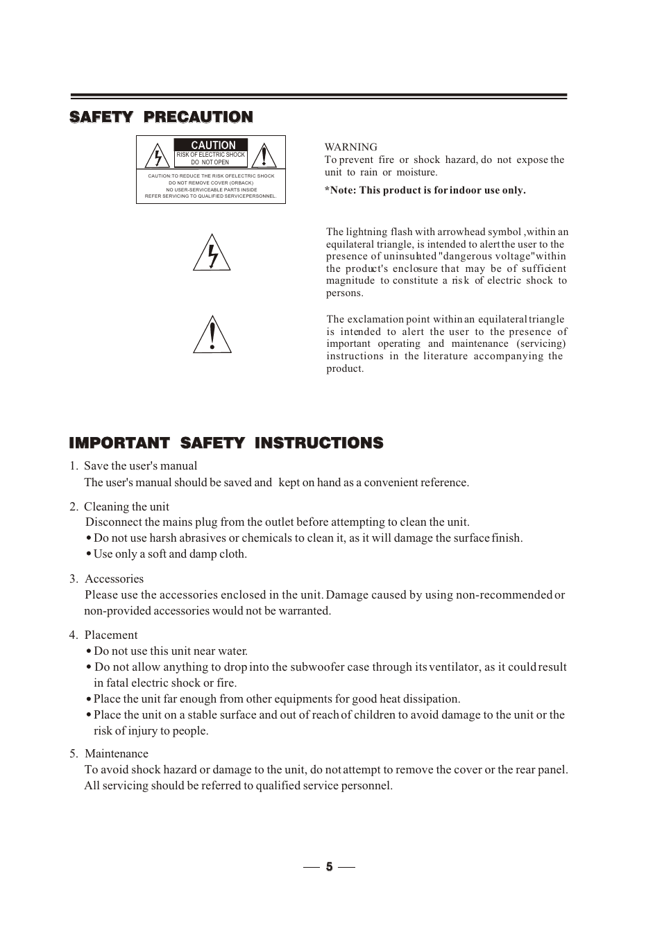 Т³гж 5, Safety precaution, Important safety instructions | MidiLand 747H User Manual | Page 5 / 11