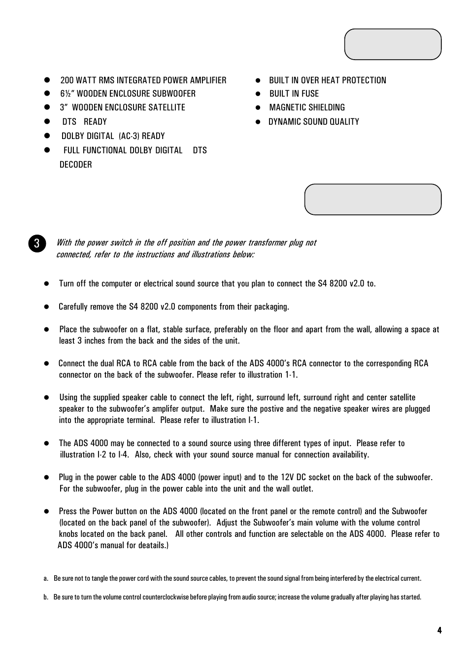 Connections, Features | MidiLand 8200 User Manual | Page 4 / 11