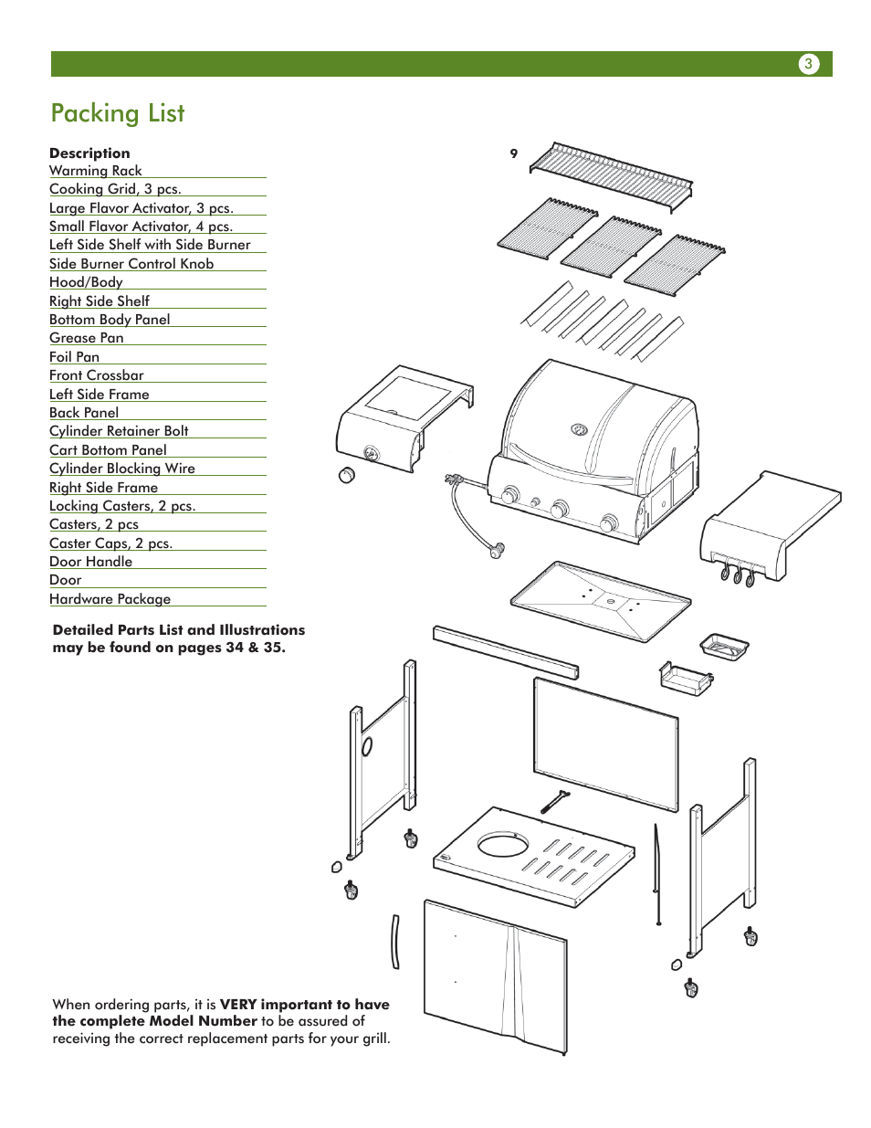 Packing list | Meco Assie Vantage LP 67c3c8kk81 User Manual | Page 3 / 36