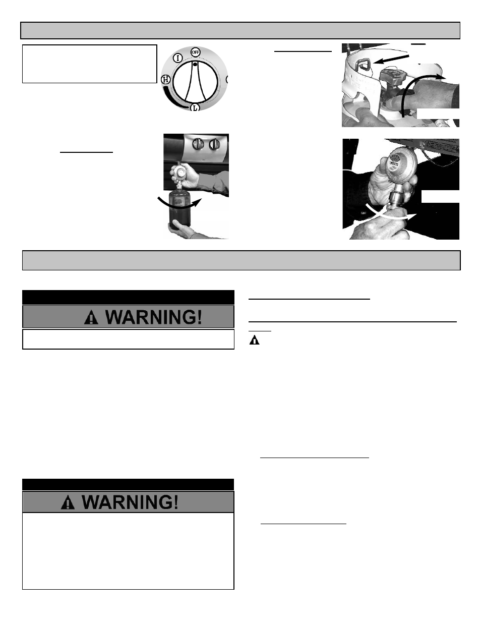 Before using your lp gas grill, Attaching the lp gas cylinder to the regulator | Meco 2200 User Manual | Page 6 / 16