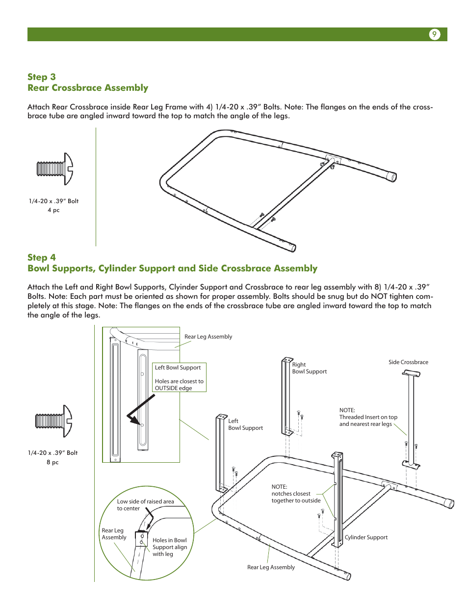 Step 3 rear crossbrace assembly | Meco 6623S8E641 User Manual | Page 9 / 40