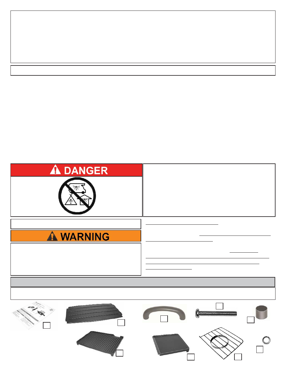 Contents — notice, Assembly & set-up, Parts illustrations | Meco Aussie Portable LP 2200 User Manual | Page 2 / 16