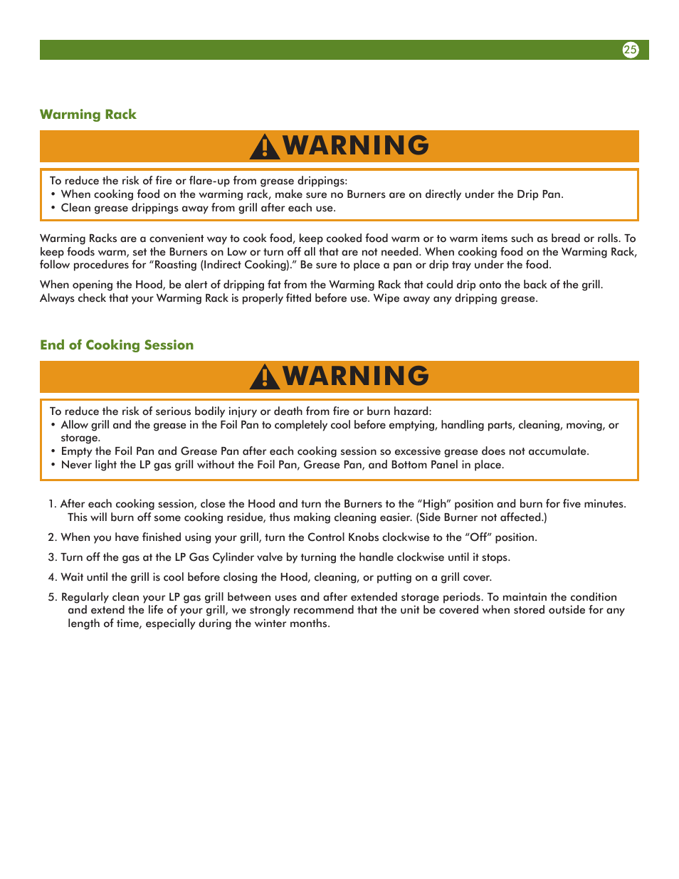 Warning | Meco 67A4T09K21 User Manual | Page 25 / 36