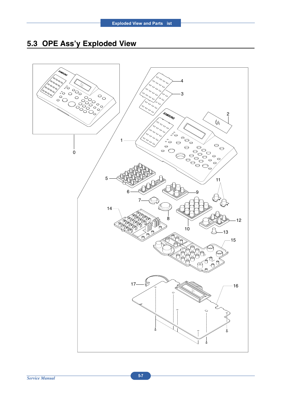 3 ope assy exploded view, 3 ope ass’y exploded view | Muratec DIGITAL LASER F-114 User Manual | Page 146 / 162