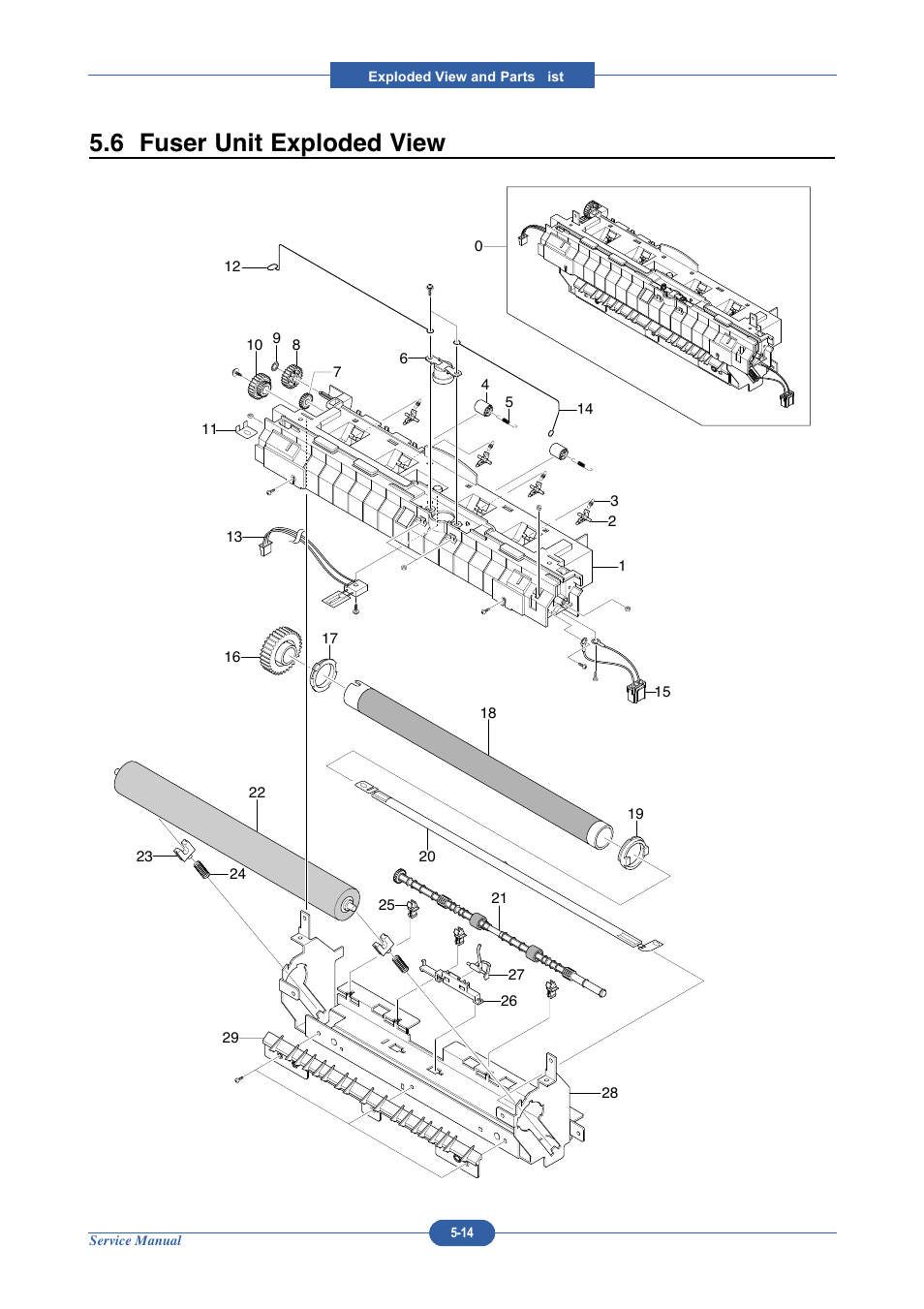 6 fuser unit exploded view | Muratec DIGITAL LASER F-114 User Manual | Page 149 / 162