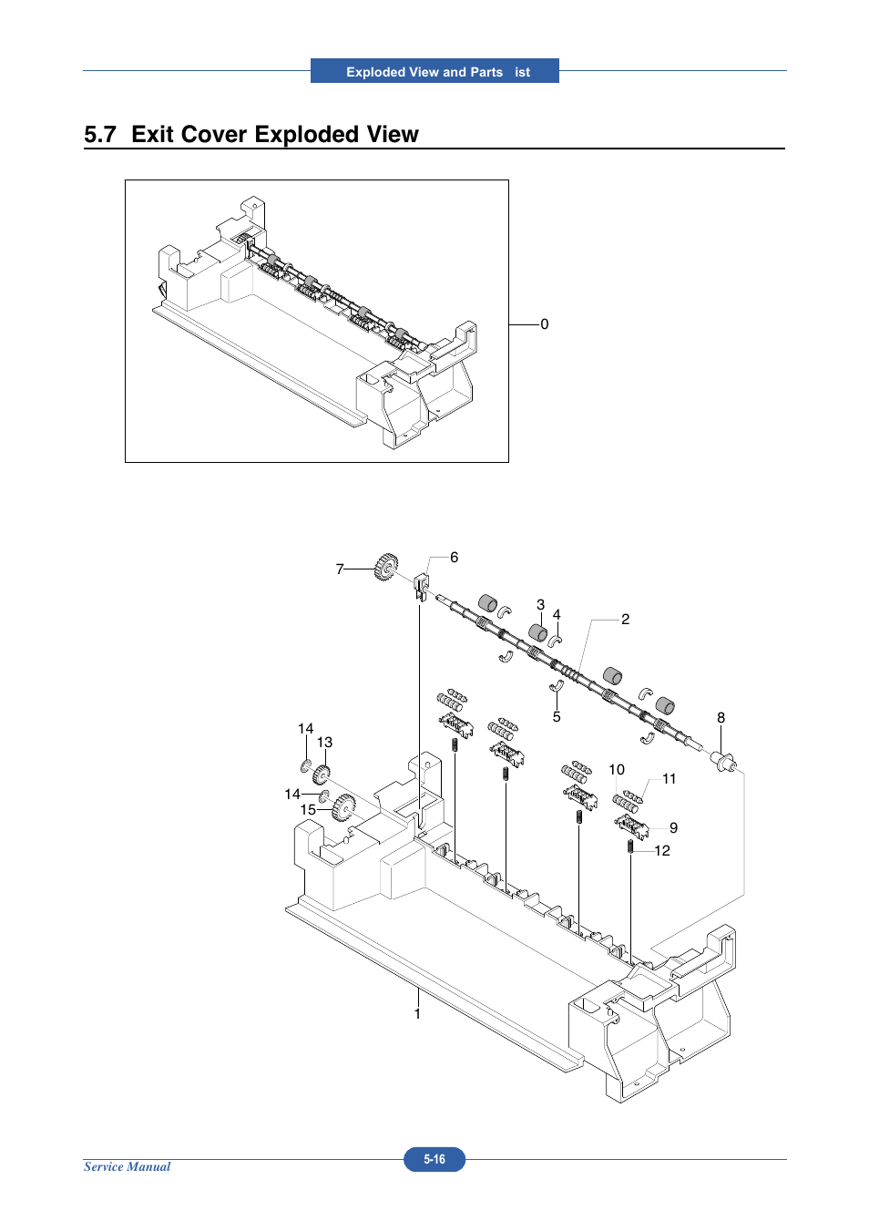 7 exit cover exploded view | Muratec DIGITAL LASER F-114 User Manual | Page 150 / 162