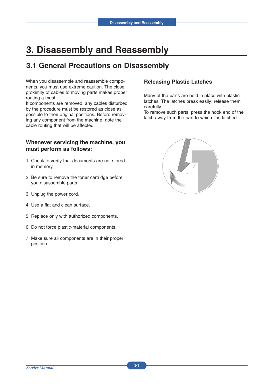 Disassembly and reassembly, 1 general precautions on disassembly | Muratec DIGITAL LASER F-114 User Manual | Page 37 / 162