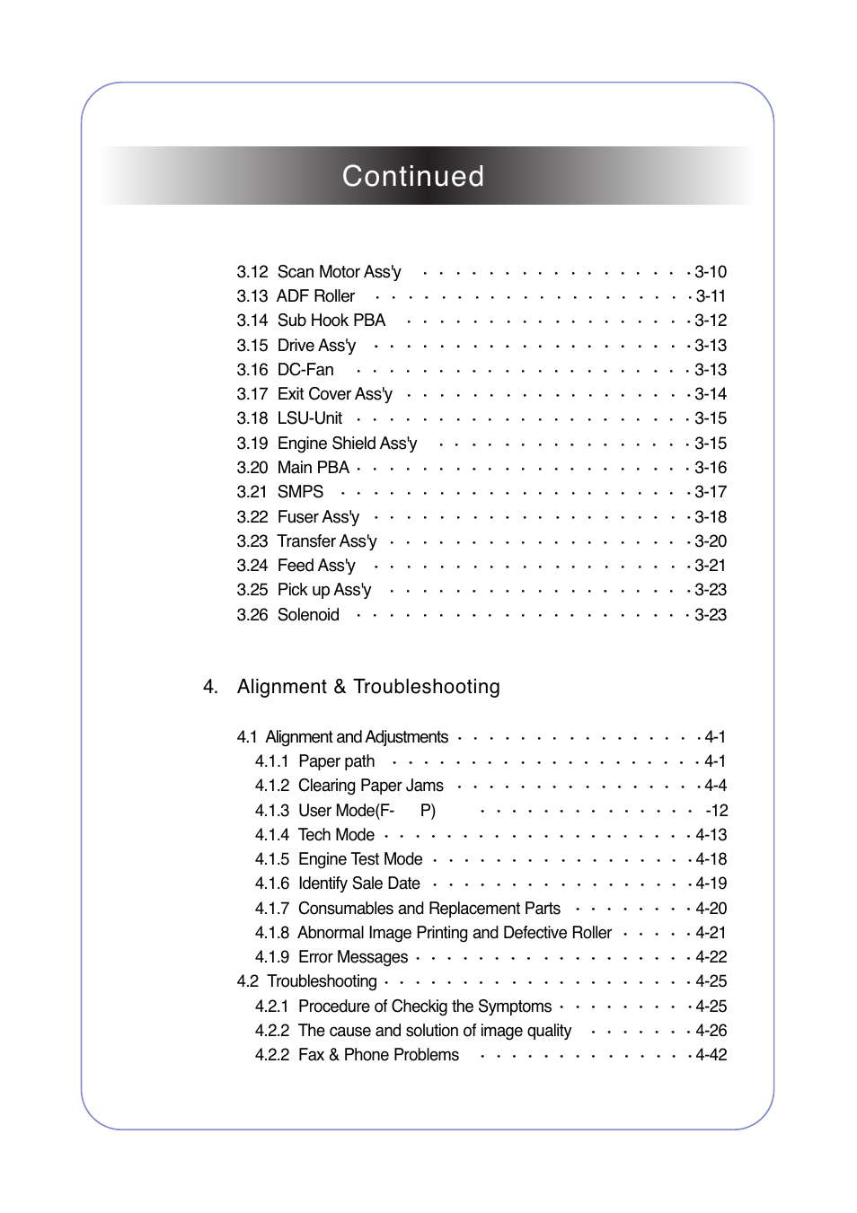 Continued | Muratec DIGITAL LASER F-114 User Manual | Page 4 / 162