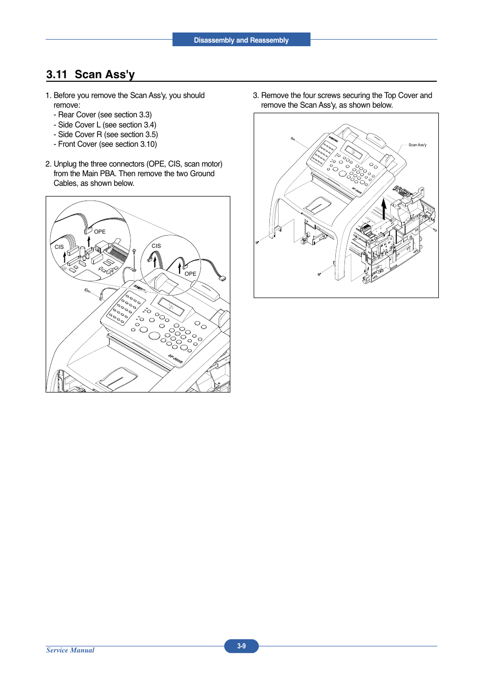 11 scan ass'y | Muratec DIGITAL LASER F-114 User Manual | Page 45 / 162