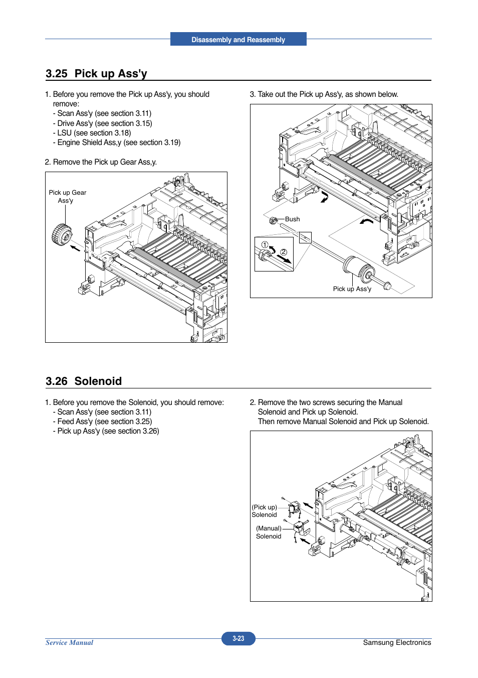 25 pick up ass'y, 26 solenoid | Muratec DIGITAL LASER F-114 User Manual | Page 59 / 162