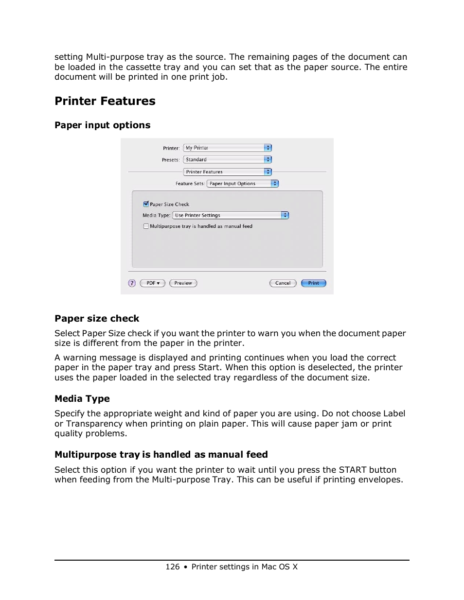 Printer features | Muratec MFX-3070 User Manual | Page 126 / 179