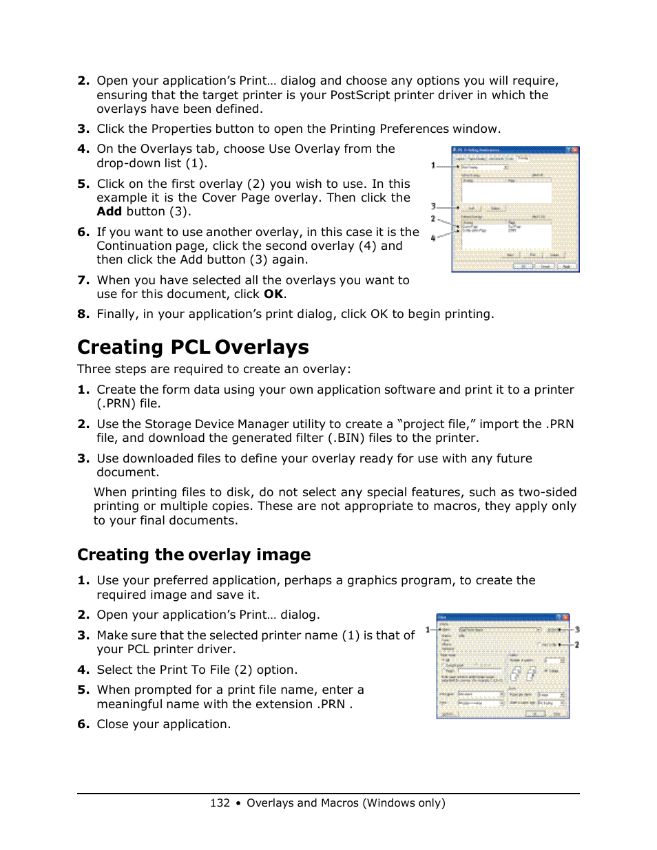 Creating pcl overlays, Creating the overlay image | Muratec MFX-3070 User Manual | Page 132 / 179