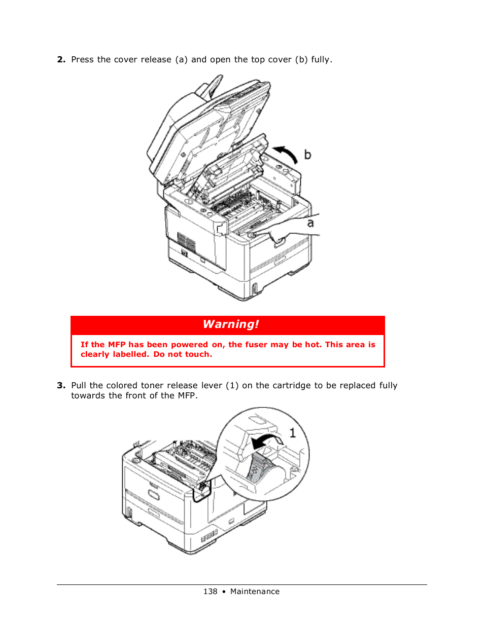 Warning | Muratec MFX-3070 User Manual | Page 138 / 179