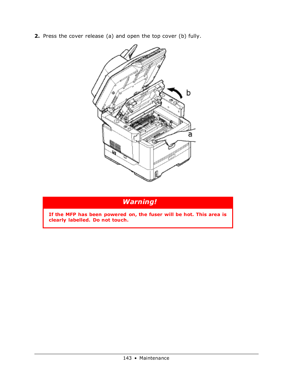Warning | Muratec MFX-3070 User Manual | Page 143 / 179