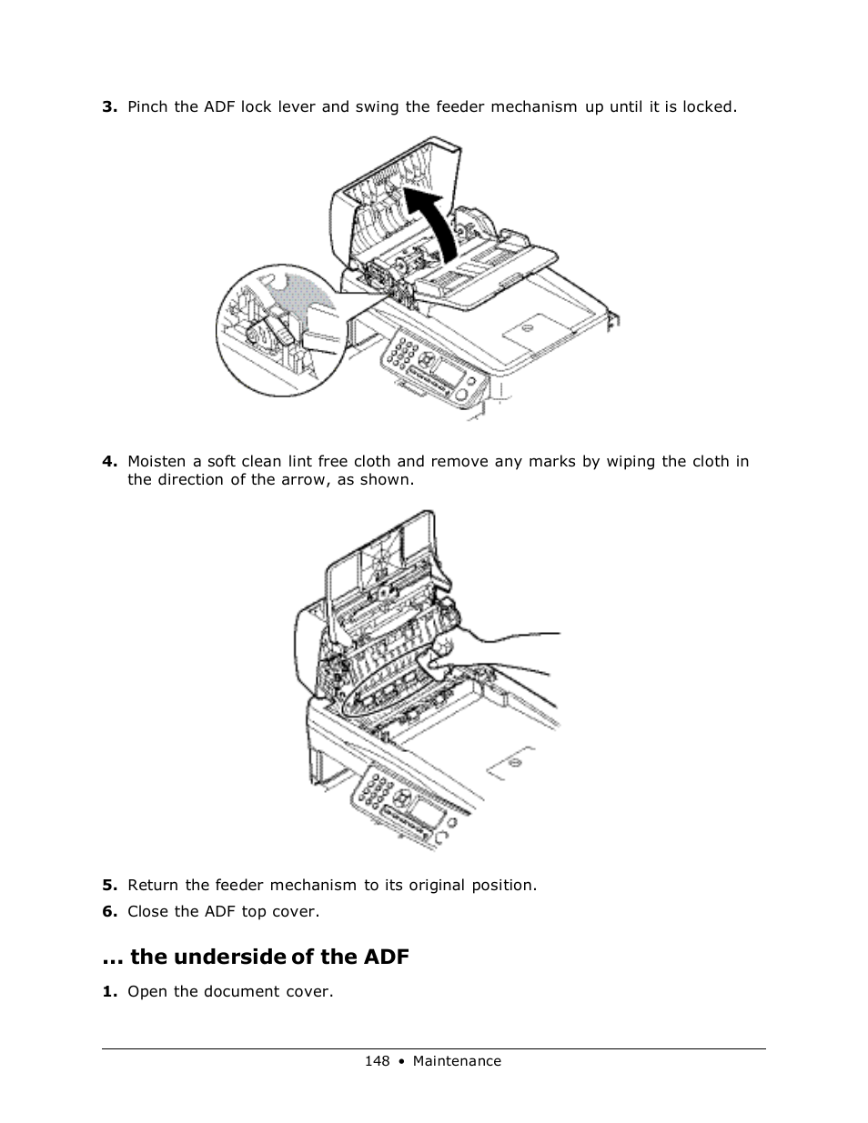 The underside of the adf | Muratec MFX-3070 User Manual | Page 148 / 179