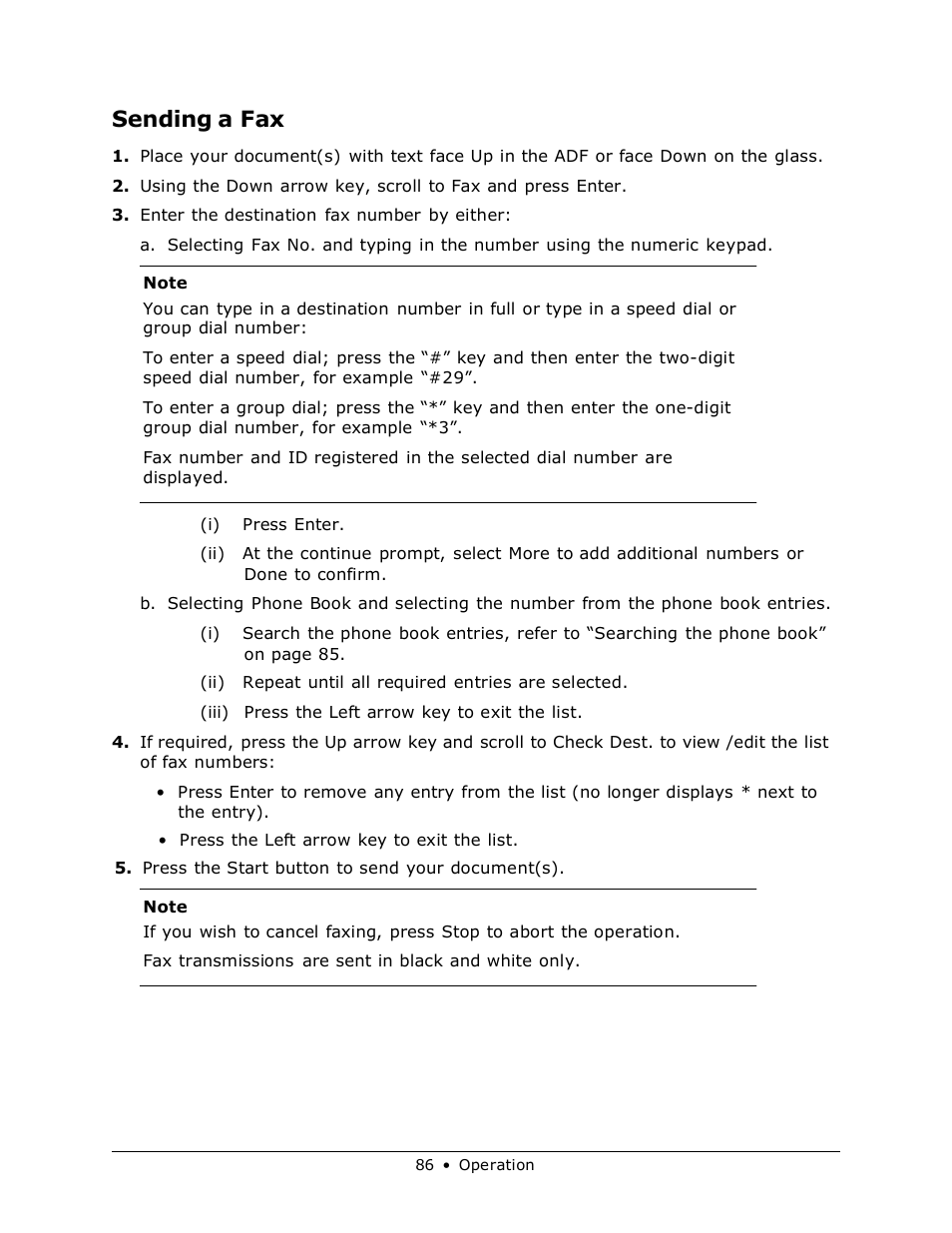 Sending a fax | Muratec MFX-3070 User Manual | Page 86 / 179