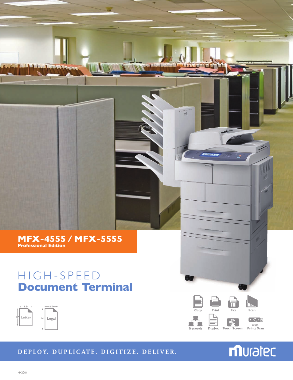 Muratec High Speed Document Terminal MFX-4555 User Manual | 6 pages