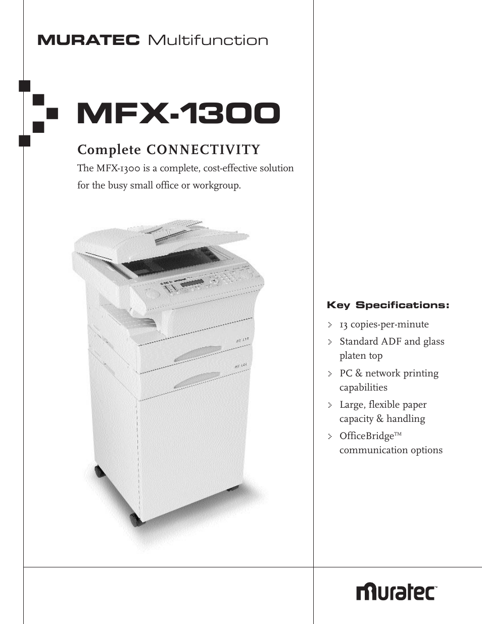 Muratec MFX-1300 User Manual | 2 pages