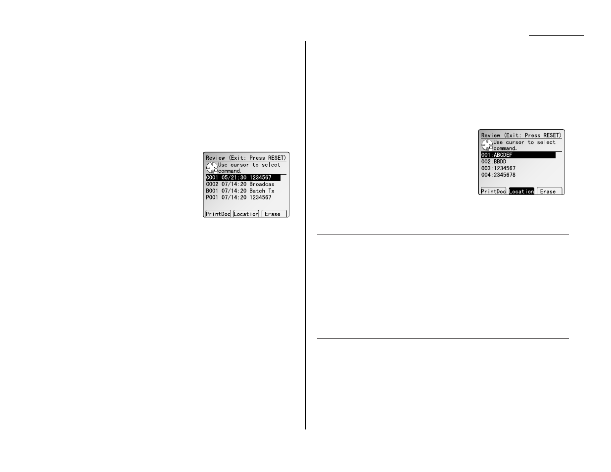 Reviewing or cancelling delayed commands, Printing a delayed command list, Printing a stored document | Muratec MFX-2500 User Manual | Page 33 / 103