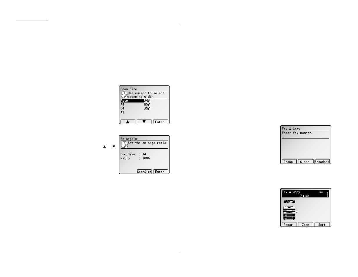 Enlarge transmission, Fax & copy | Muratec MFX-2500 User Manual | Page 42 / 103