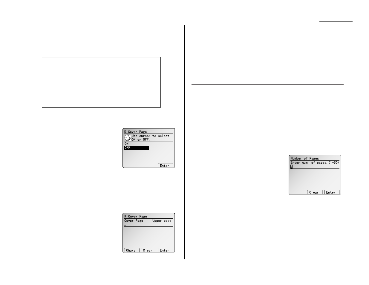 Cover page, Numbering pages | Muratec MFX-2500 User Manual | Page 43 / 103