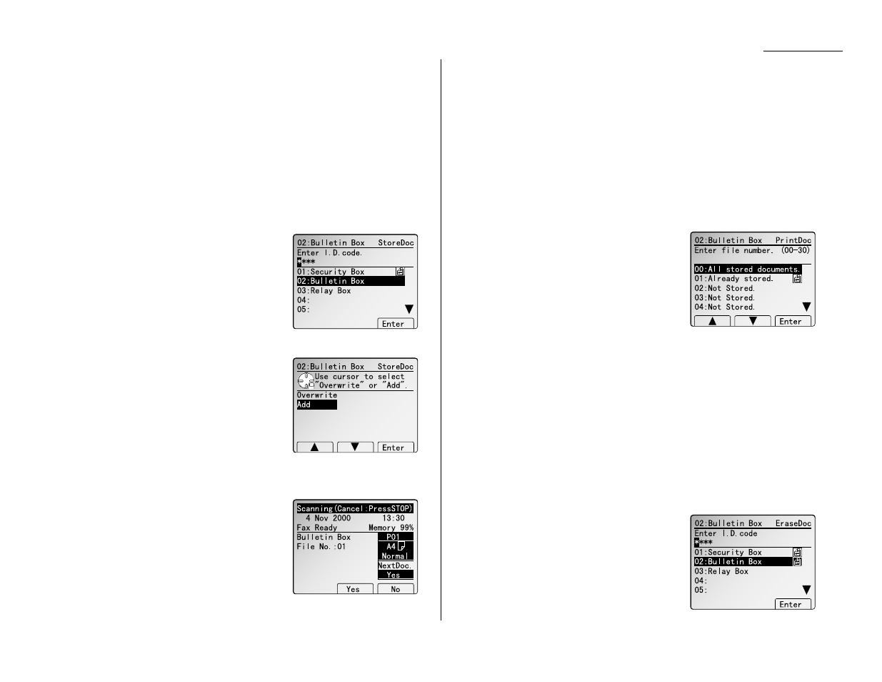 Using a bulletin box | Muratec MFX-2500 User Manual | Page 55 / 103