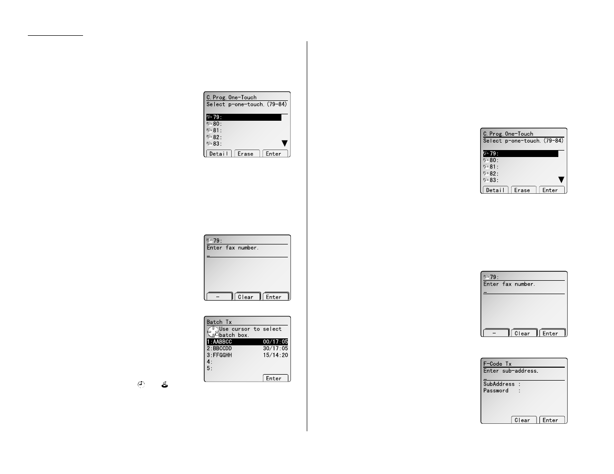 Programming a batch transmission, Programming an f-code transmission | Muratec MFX-2500 User Manual | Page 62 / 103
