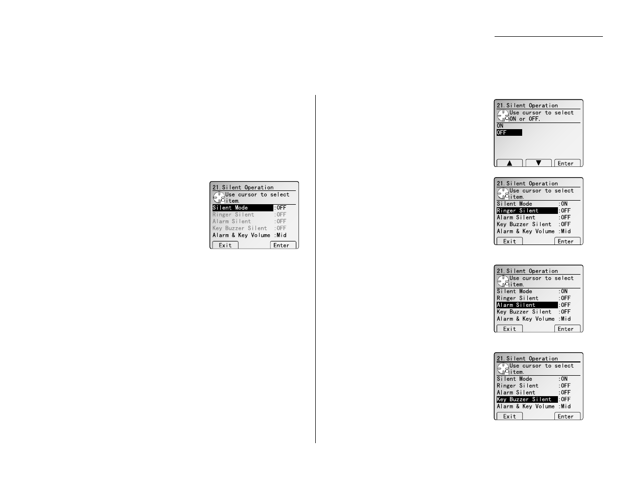 Settings for operation, Setting of the silent mode | Muratec MFX-2500 User Manual | Page 81 / 103