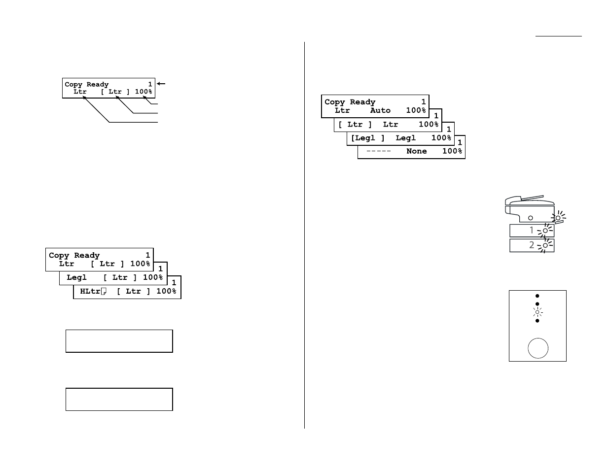 Making copy settings, Number of pages, Copy reduction or enlargement rate | Document size, Recording paper size, Select document type | Muratec MFX-1200 User Manual | Page 46 / 156