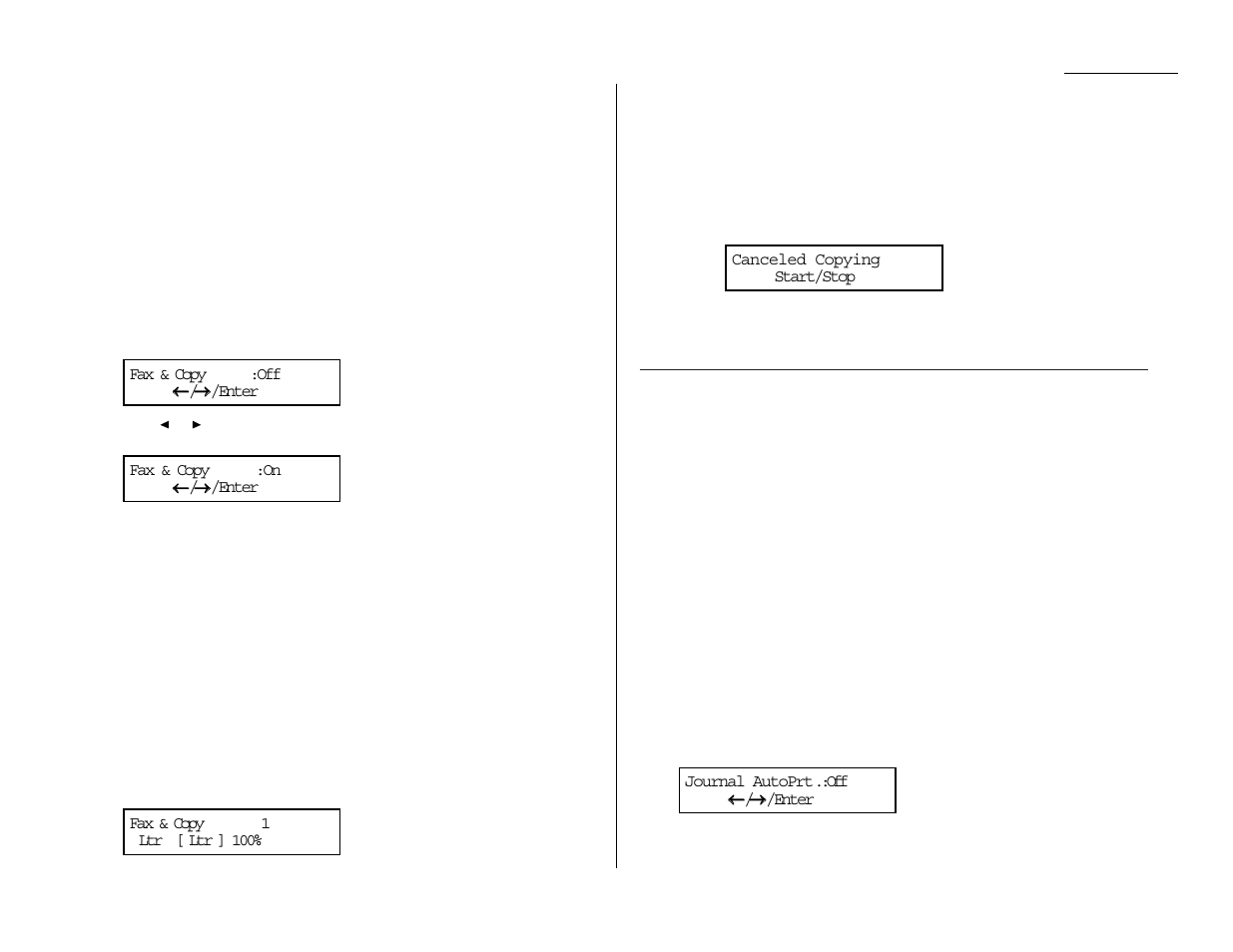 Fax & copy, Setting the activity journal | Muratec MFX-1200 User Manual | Page 74 / 156