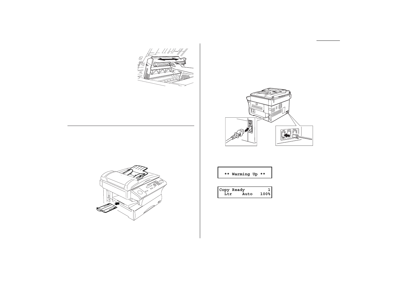 Attach the paper-handling parts, Plug in and power up | Muratec MFX-1300/1700 User Manual | Page 18 / 154