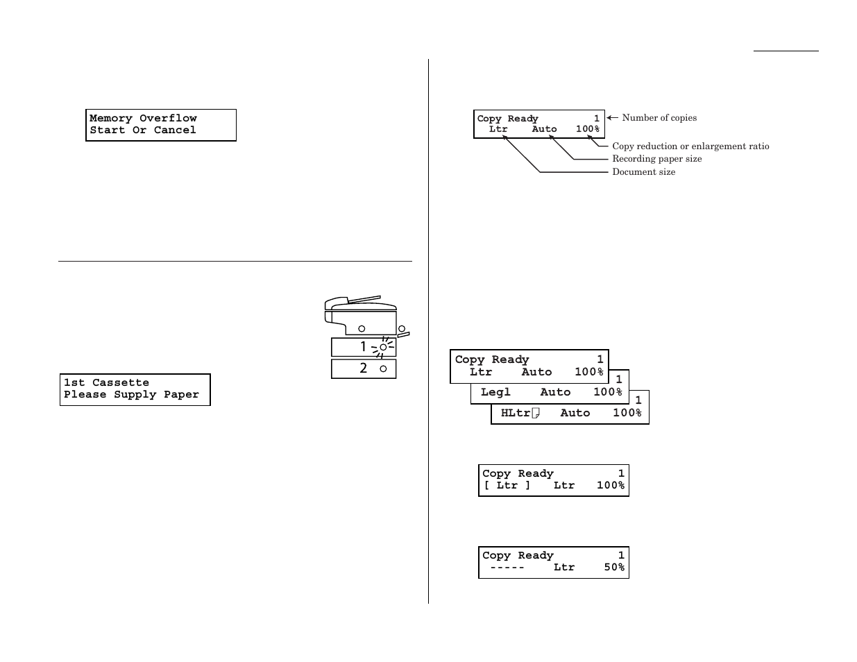 If the paper runs out while copying, Making copy settings | Muratec MFX-1300/1700 User Manual | Page 46 / 154