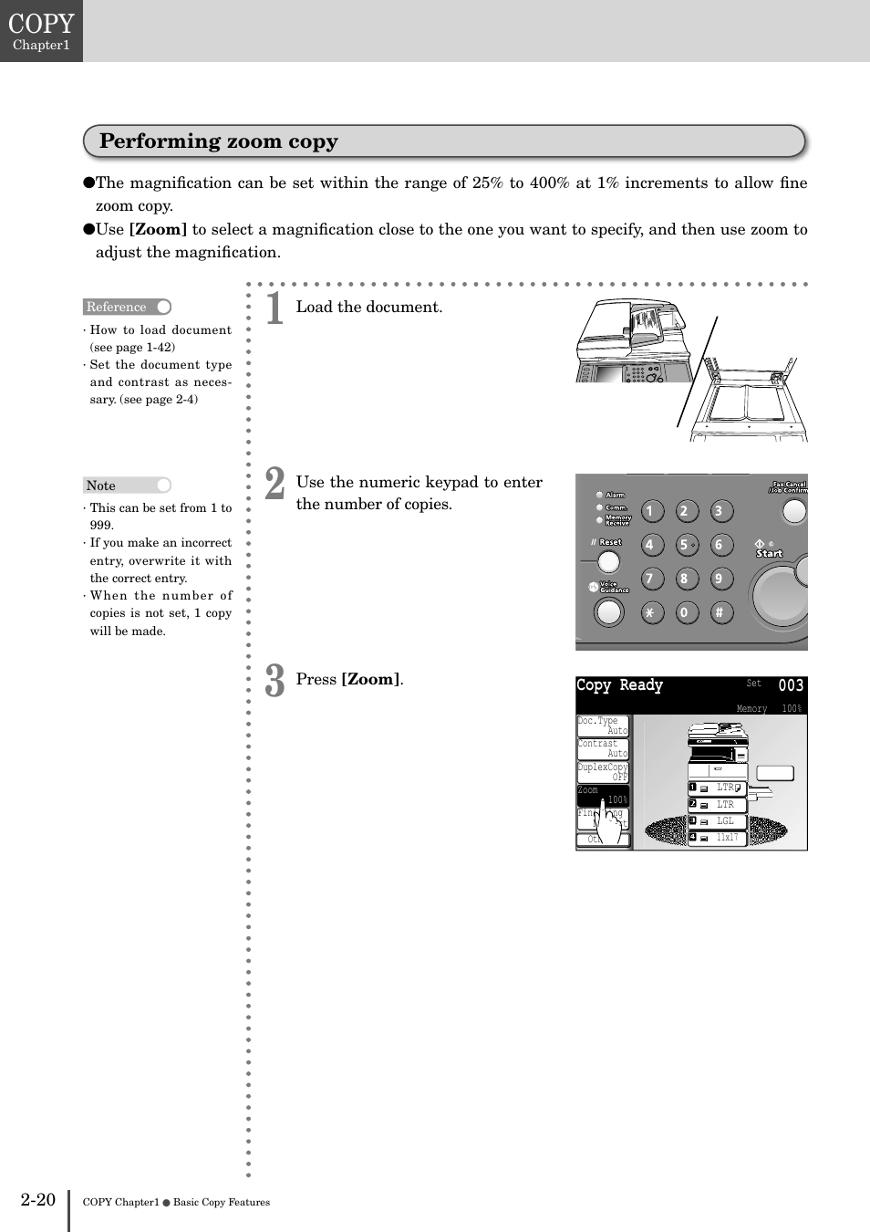 Performing zoom copy -20, Copy, Performing zoom copy | Muratec MFX-2830 User Manual | Page 100 / 471