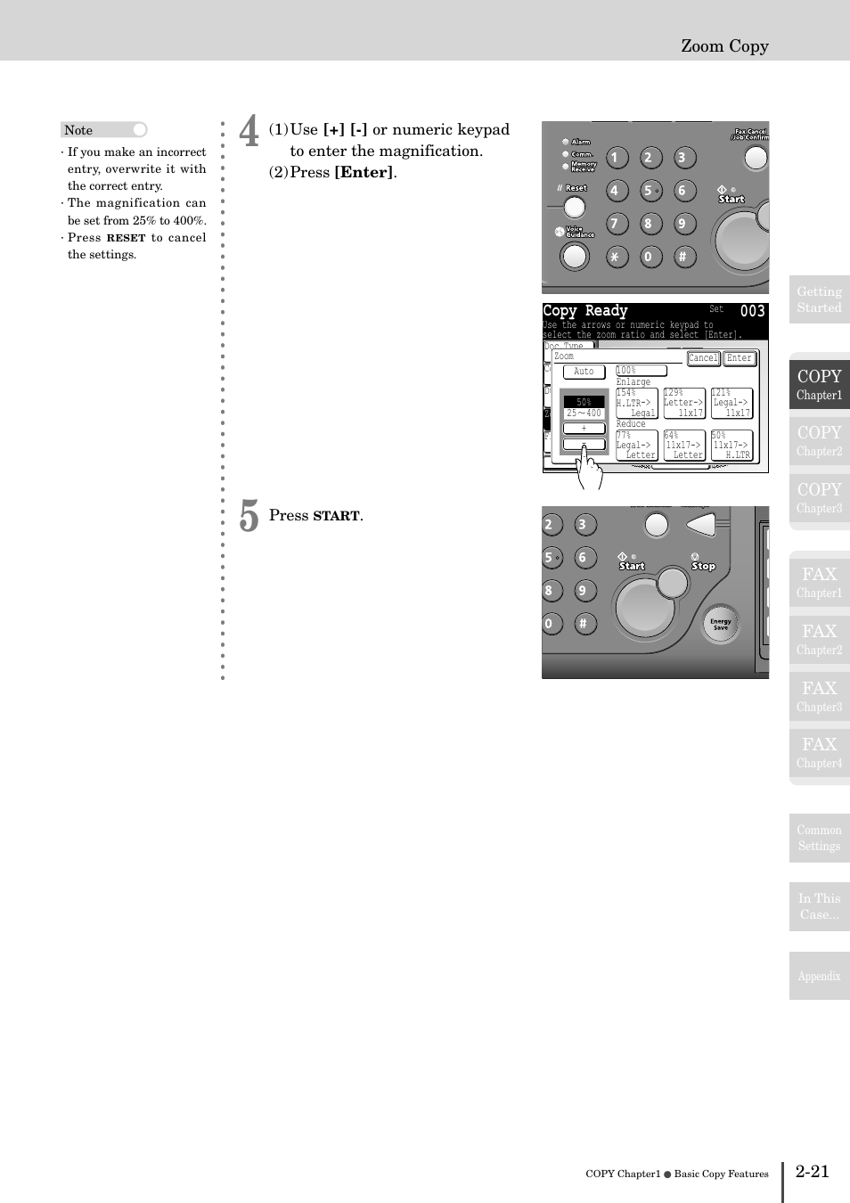 Copy ready 003, Copy, 21 zoom copy | Muratec MFX-2830 User Manual | Page 101 / 471