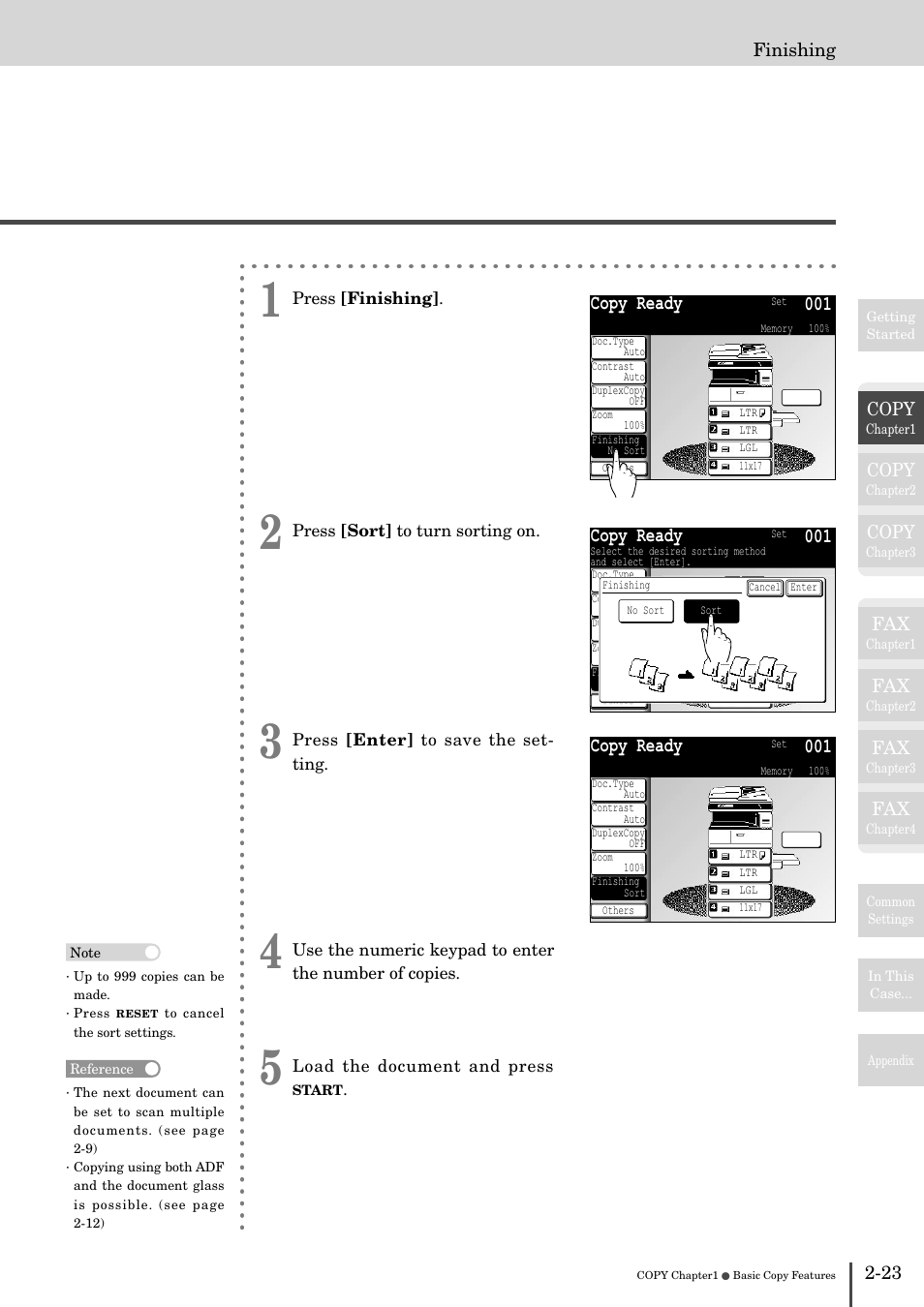 Copy ready 001, Copy ready | Muratec MFX-2830 User Manual | Page 103 / 471