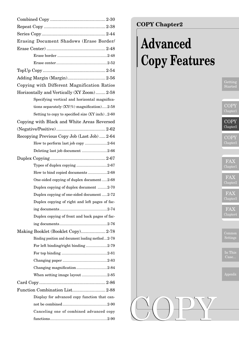 Copy, Advanced copy features | Muratec MFX-2830 User Manual | Page 109 / 471