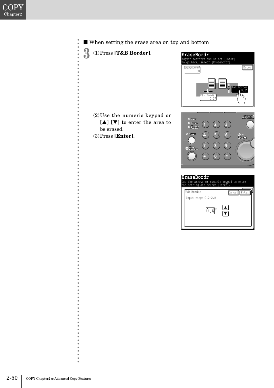 Copy, Erasebordr | Muratec MFX-2830 User Manual | Page 130 / 471